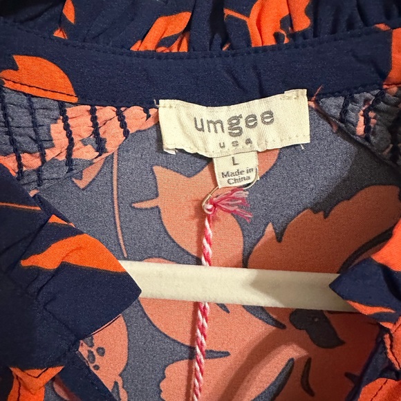Umgee Orange and Navy Floral Dress - Picture 6 of 8